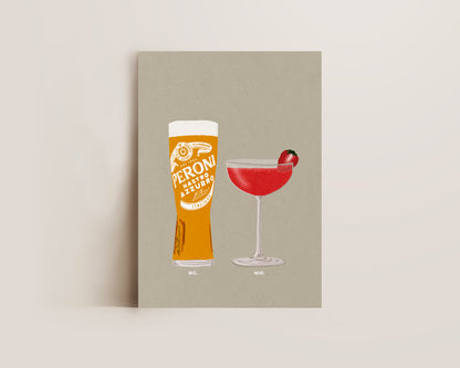 Peroni & Strawberry Daiquiri Print