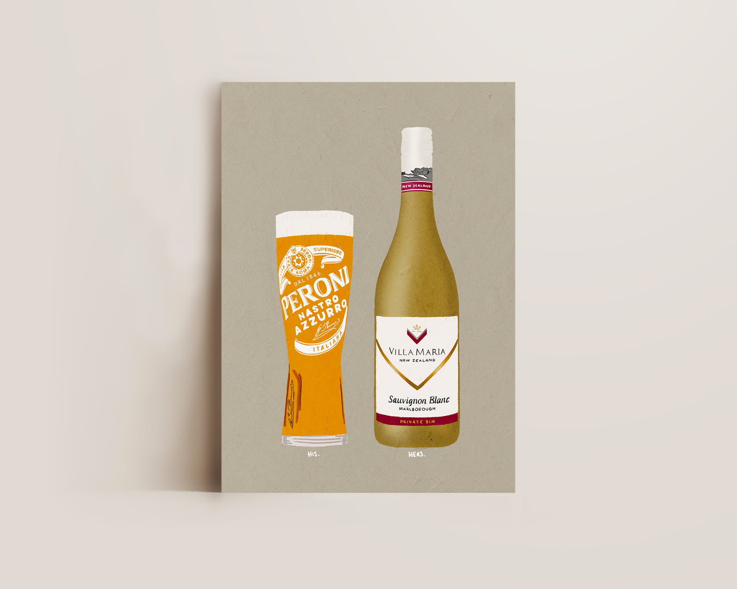 Peroni & Villa Maria Sauvignon Print