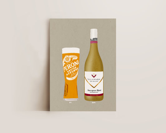 Peroni & Villa Maria Sauvignon Print
