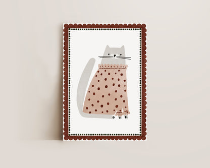 Pink Cat Print