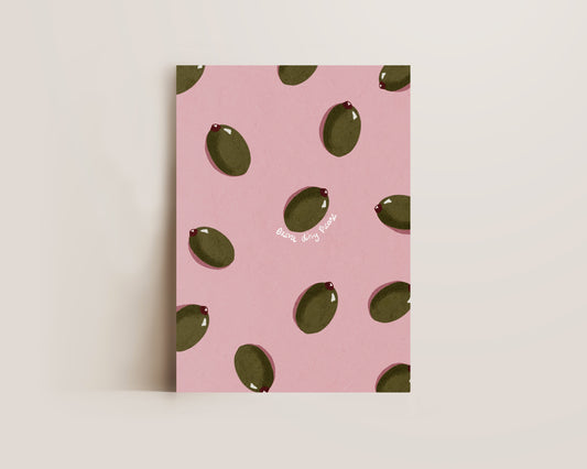 Pink Olive Wall Art Print