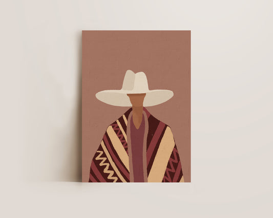 Poncho Cowgirl Print