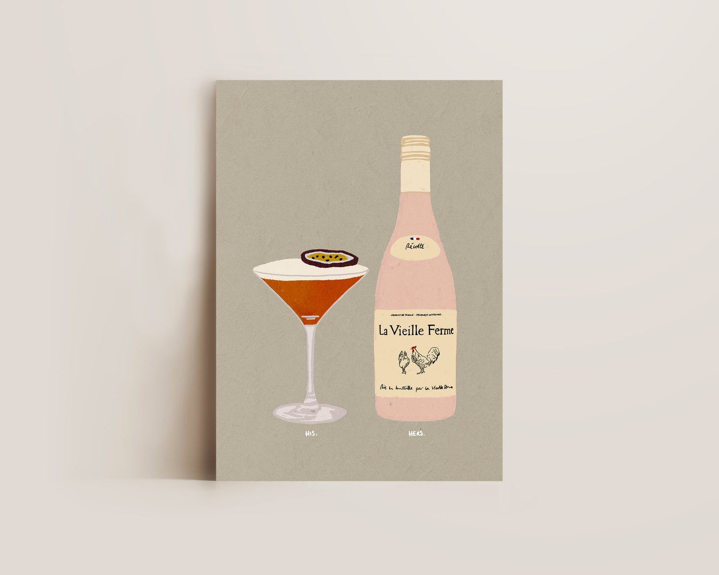 Pornstar Martini & Chicken Wine Print
