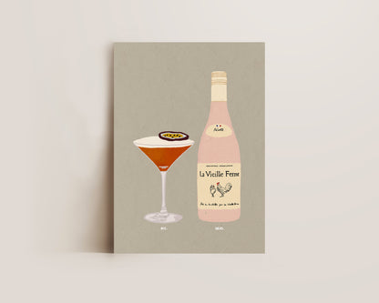 Pornstar Martini & Chicken Wine Print