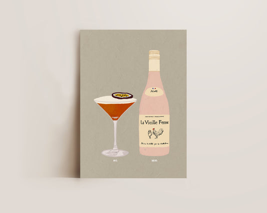 Pornstar Martini & Chicken Wine Print