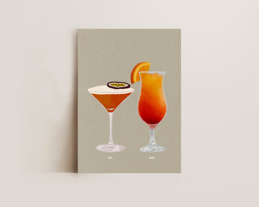 Pornstar Martini & Sex On The Beach Print
