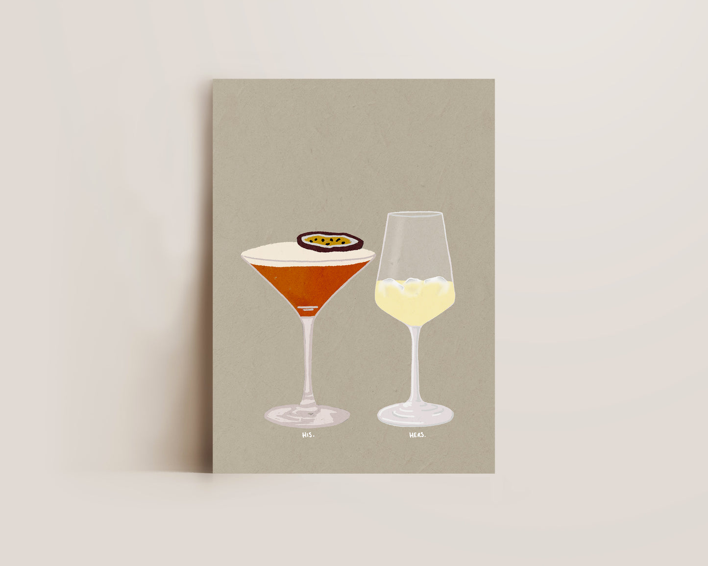 Pornstar Martini & White Wine Print