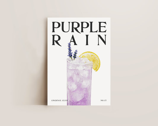 Purple Rain Cocktail Print