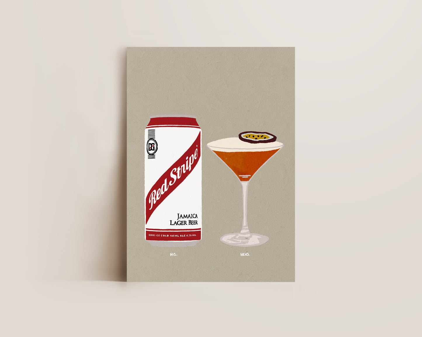 Red Stripe & Pornstar Martini Print