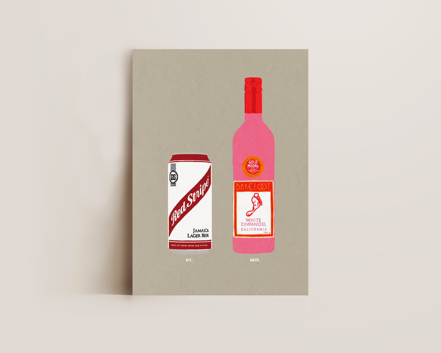 Red Stripe & White Zinfandel Print