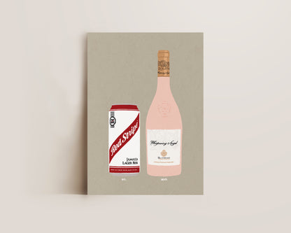 Red Stripe & Whispering Angel Print