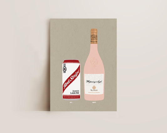 Red Stripe & Whispering Angel Print