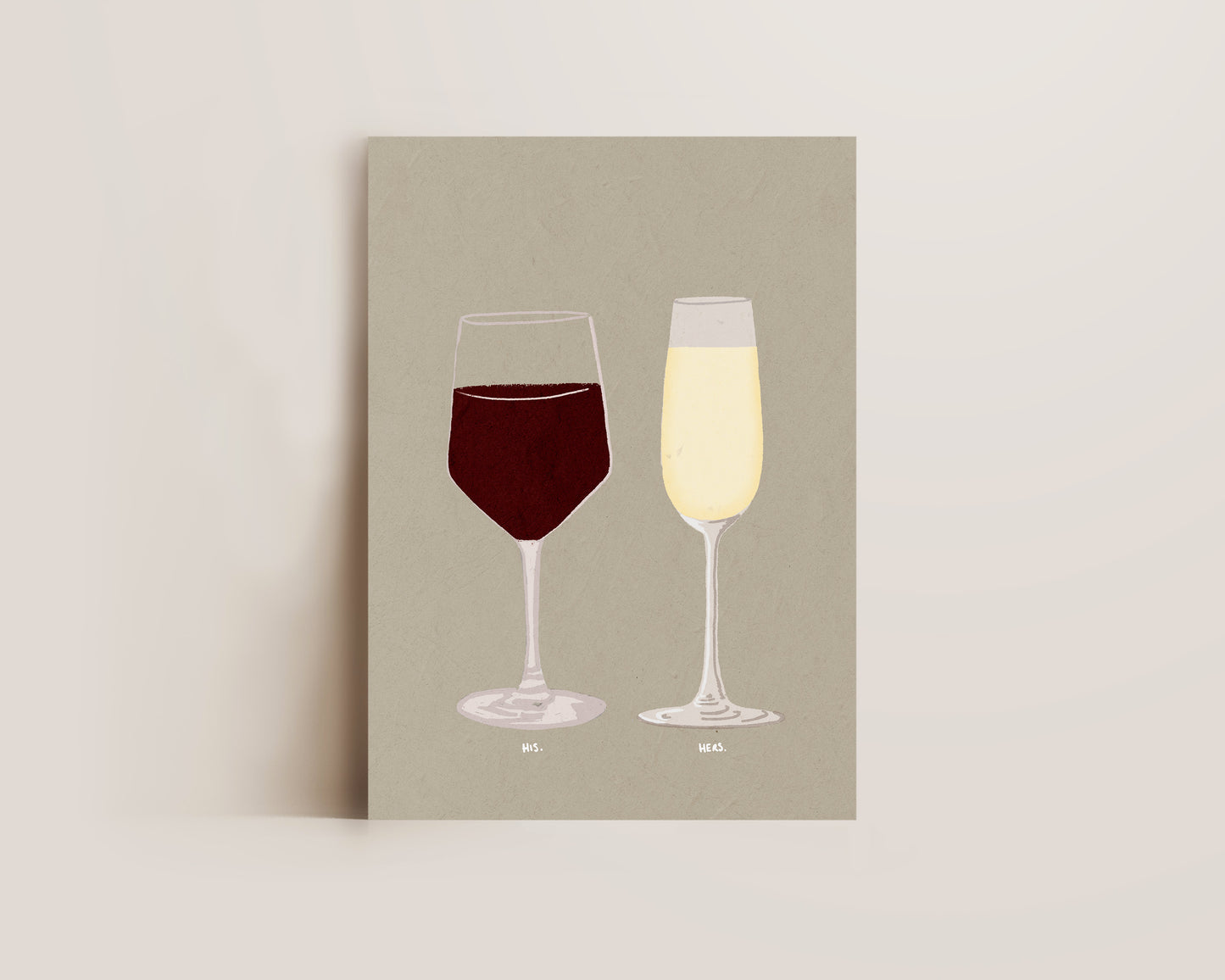 Red Wine & Prosecco Glass Print