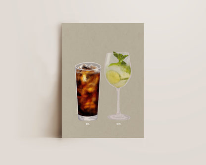 Rum Coke & Hugo Spritz Print