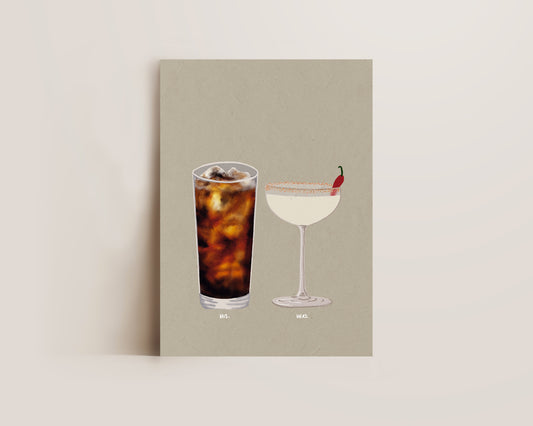 Rum Coke & Spicy Margarita Print