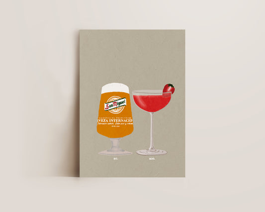 San Miguel & Strawberry Daiquiri Print