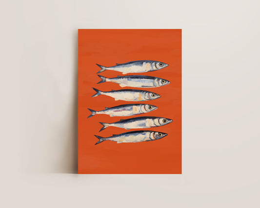 Burnt Orange Sardines Print