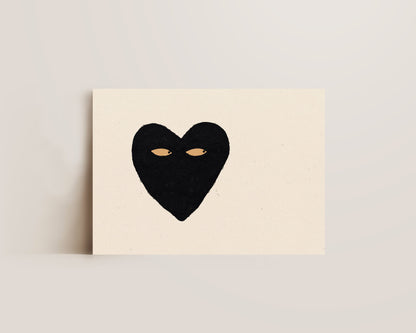 Black Heart Side Eye Print