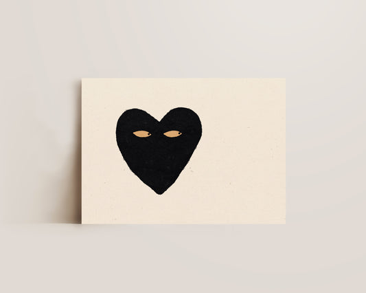 Black Heart Side Eye Print