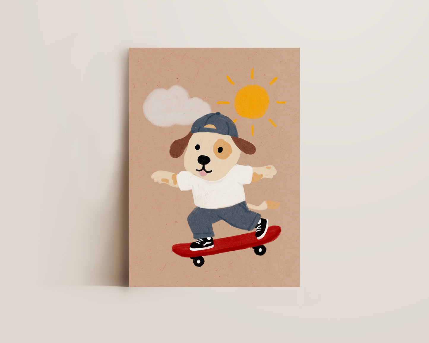 Skateboard Dog Print