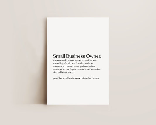 Small Business Owner Definition Print