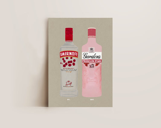 Smirnoff Raspberry Vodka & Gordon's Pink Gin Print