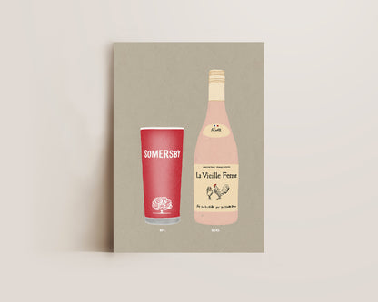 Somersby & Chicken Wine Print