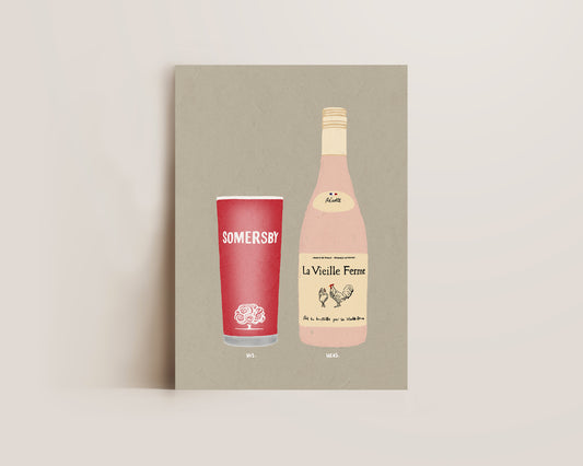 Somersby & Chicken Wine Print