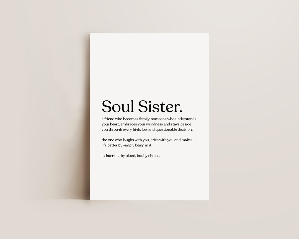 Soul Sister Definition Print