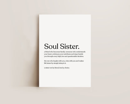 Soul Sister Definition Print