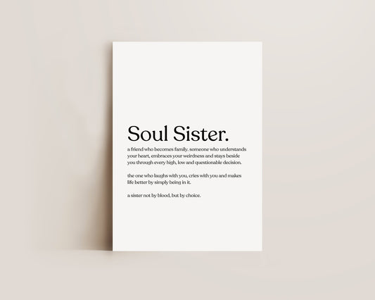 Soul Sister Definition Print