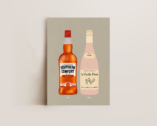 Southern Comfort & Chicken Wine Print