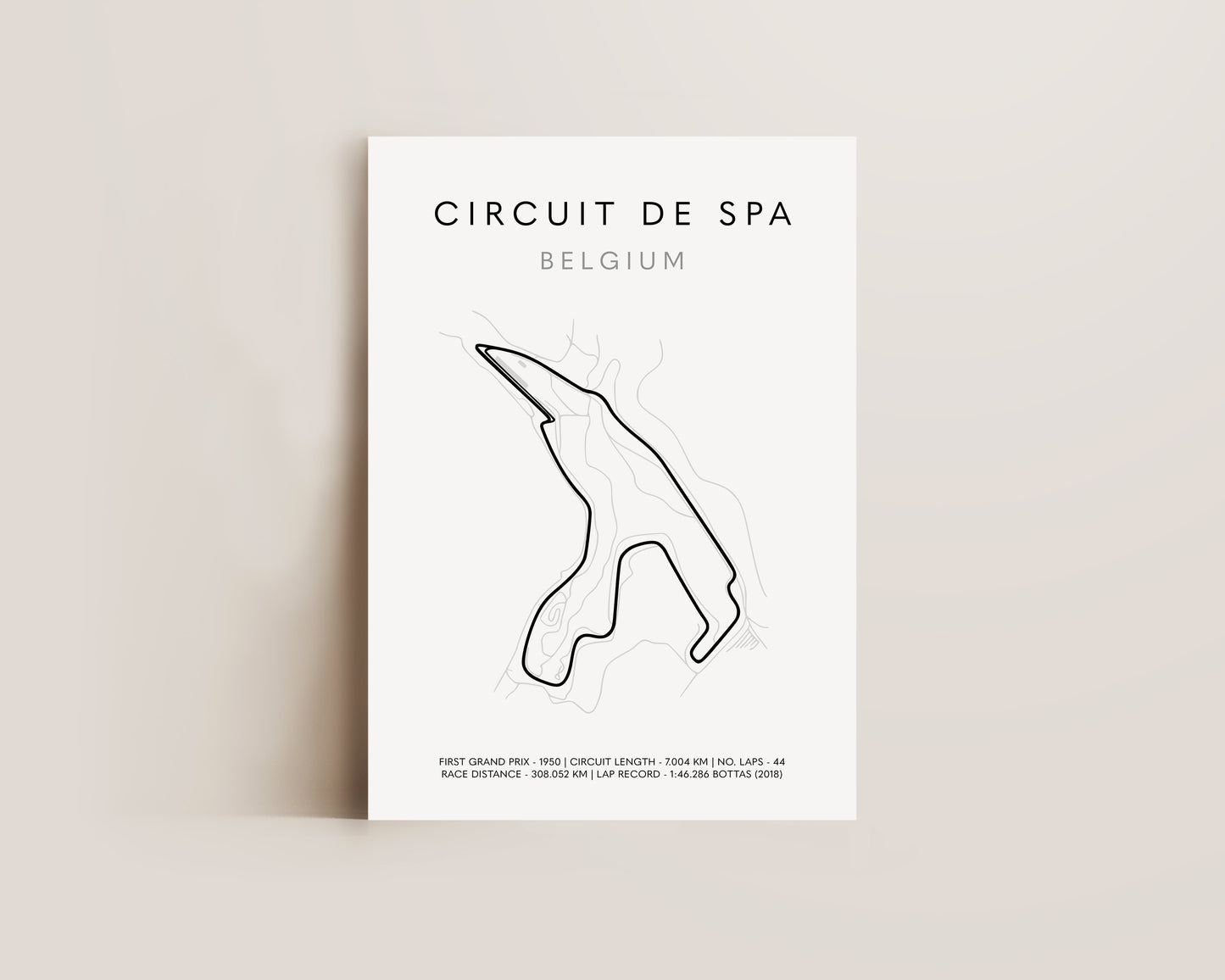 F1 Belgium Spa Track Print