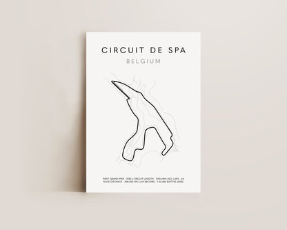F1 Belgium Spa Track Print