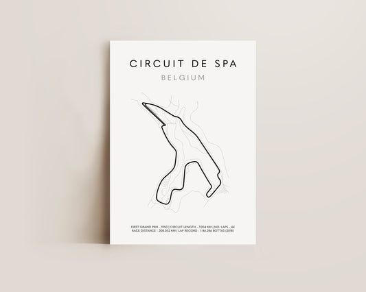 F1 Belgium Spa Track Print