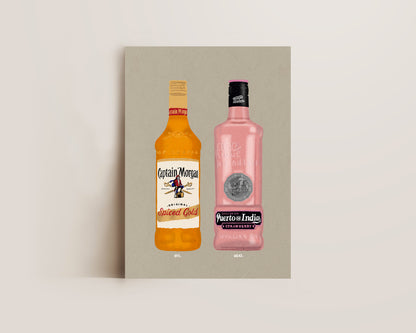 Spiced Rum & Puerto De Indias Strawberry Gin Print