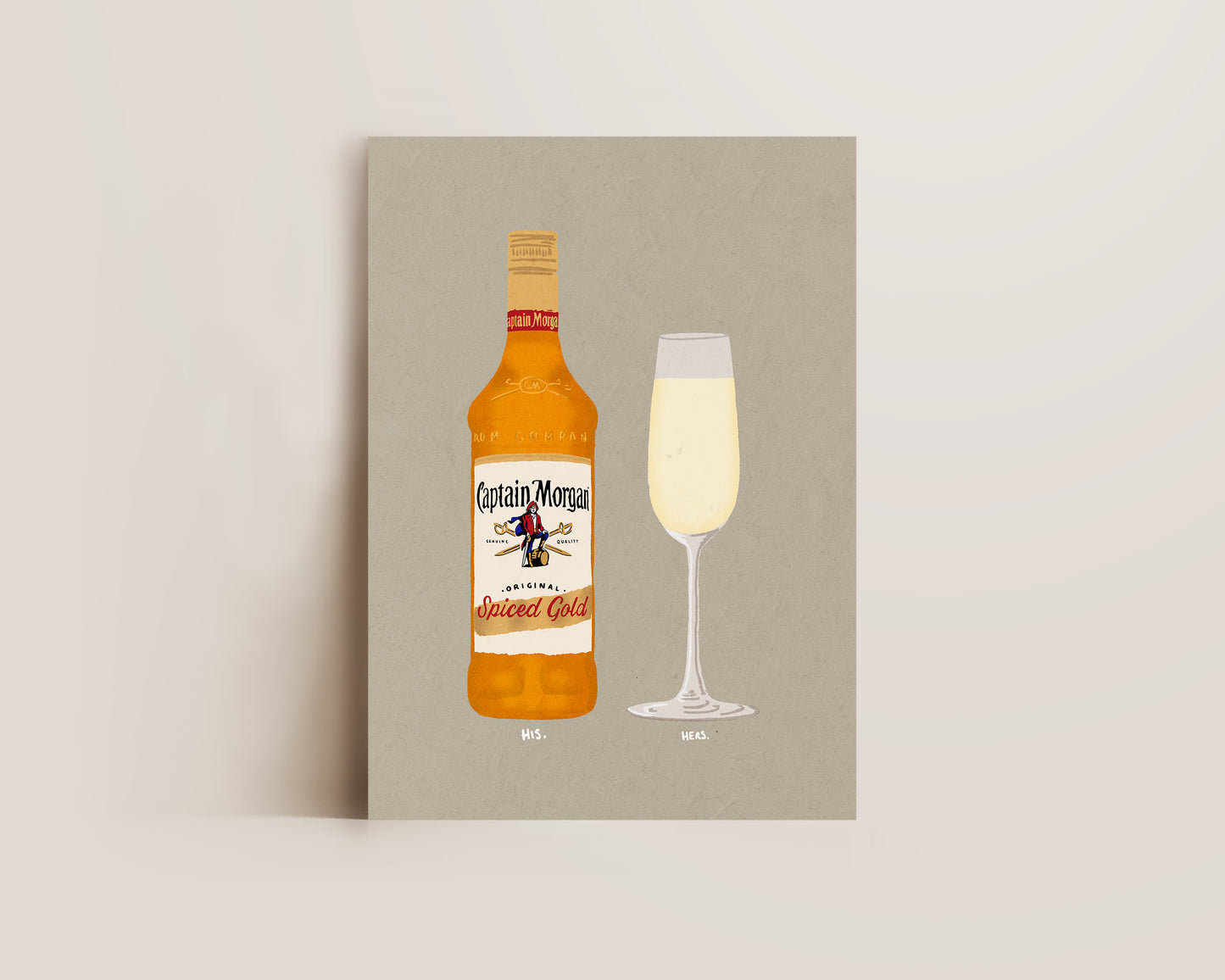 Spiced Rum & Prosecco Glass Print