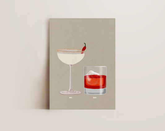 Spicy Marg & Negroni Print