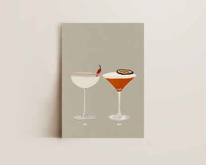 Spicy Marg & Pornstar Martini Print