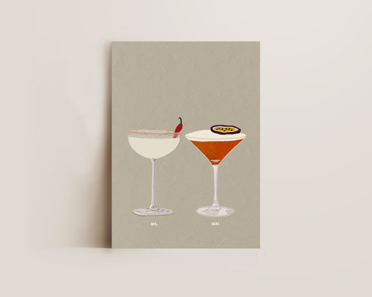 Spicy Marg & Pornstar Martini Print