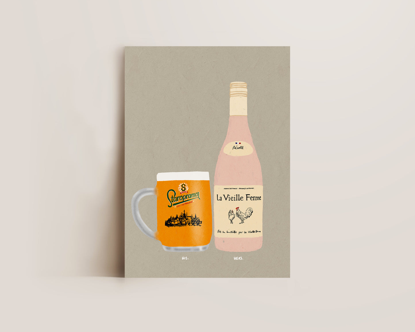 Staropramen & Chicken Wine Print