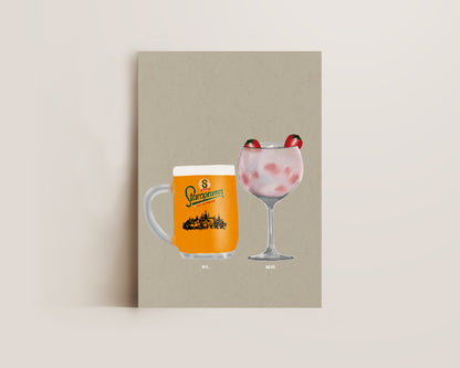 Staropramen & Pink Gin Print