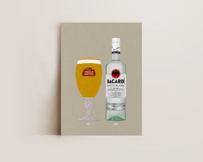 Stella & Bacardi Rum Print