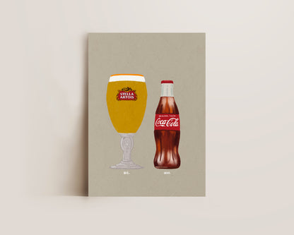 Stella & Coke Bottle Print