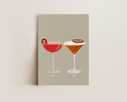 Strawberry Daiquiri & Pornstar Martini Print