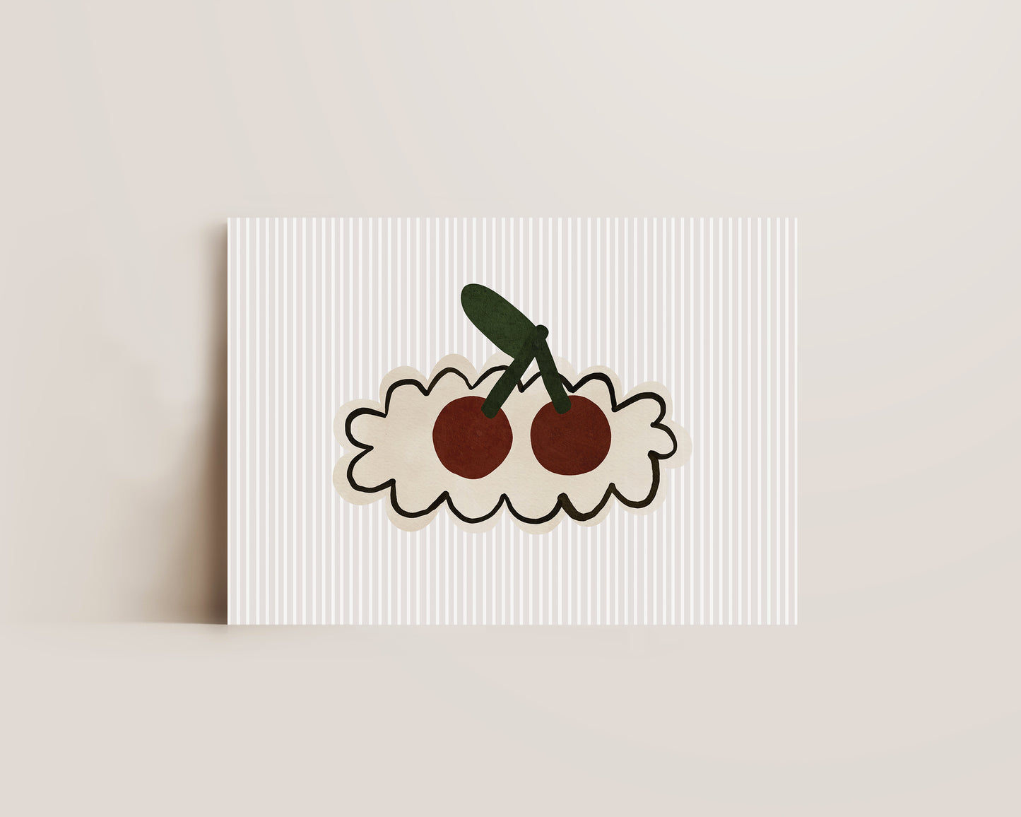 Striped Cherries Print