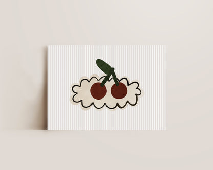 Striped Cherries Print