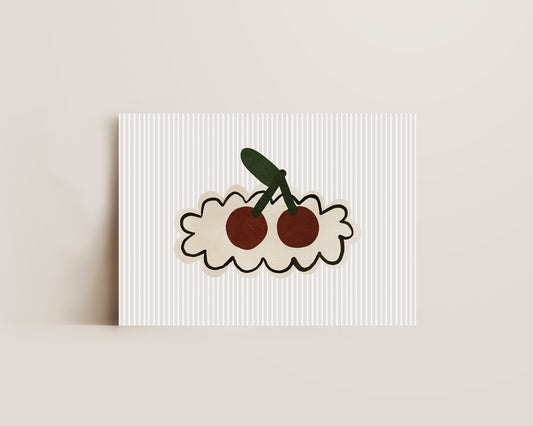 Striped Cherries Print