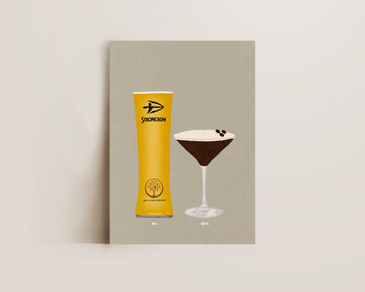 Strongbow Pint & Espresso Martini Print