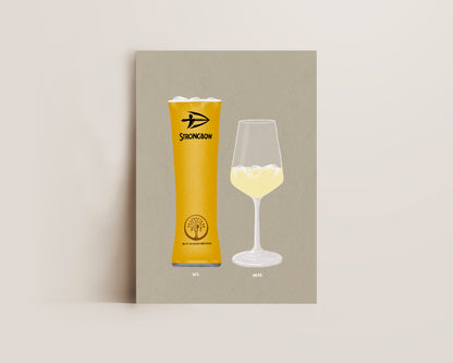 Strongbow Pint & White Wine Print